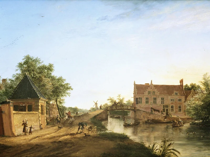 1738-Karel la Fargue - Veduta di Huis Burchvliet e Nieuwe Tolbrug vicino a Rijswijk
